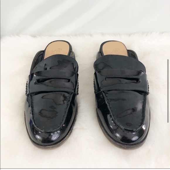 Franco Sarto Patent Slide Loafers Black Size 7.5 - Picture 4 of 8